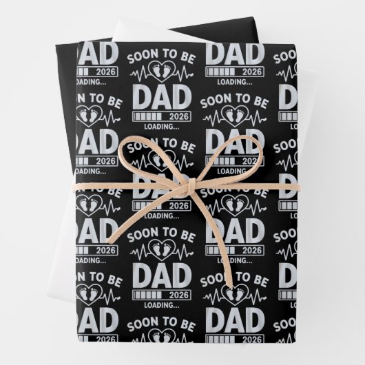 Soon to Be Dad 2026 Loading Pregnancy Announcement Geschenkpapier Set (Beispiel)
