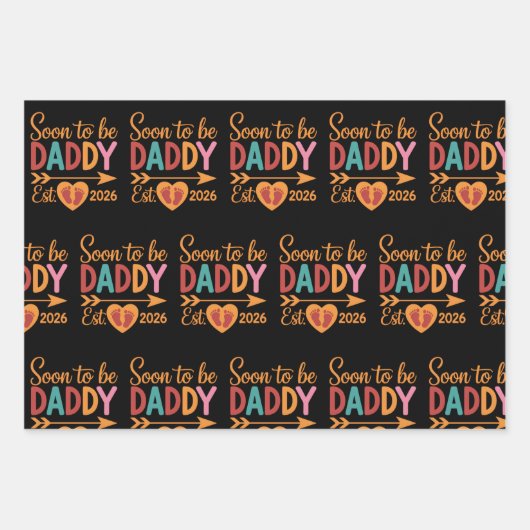 Soon to Be Daddy 2026 Loading Pregnancy Announce Geschenkpapier Set (Vorderseite)