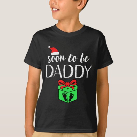 Soon To Be Daddy Christmas Funny Pregnancy Announc T-Shirt (Vorderseite)