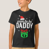 Soon To Be Daddy Christmas Funny Pregnancy Announc T-Shirt (Vorderseite)