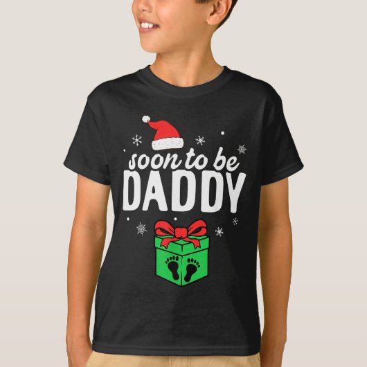 Soon To Be Daddy Christmas Funny Pregnancy Announc T-Shirt (Vorderseite)