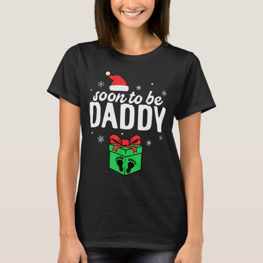 Soon To Be Daddy Christmas Funny Pregnancy Announc T-Shirt (Vorderseite)