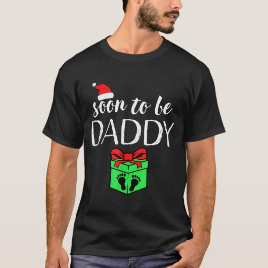 Soon To Be Daddy Christmas Funny Pregnancy Announc T-Shirt (Vorderseite)
