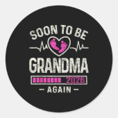 Soon To Be Grandma Again 2026 Expecting Baby Grand Runder Aufkleber (Vorderseite)