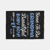 Soon To Be Grandma Of Beautiful Baby Boy Reveal Fleecedecke (Vorderseite (Horizontal))