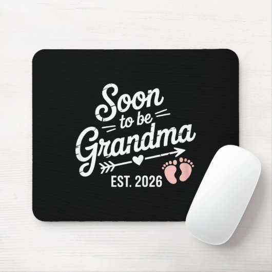 Soon To Be Grandma Pregnancy Announcement Est 2026 Mousepad (Mit Mouse)