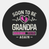 Soon To Be Grandpa Again 2026 Expecting Baby Grand Runder Aufkleber (Vorderseite)