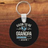 Soon To Be Grandpa Again Expecting Baby Promoted G Schlüsselanhänger (Vorderseite)
