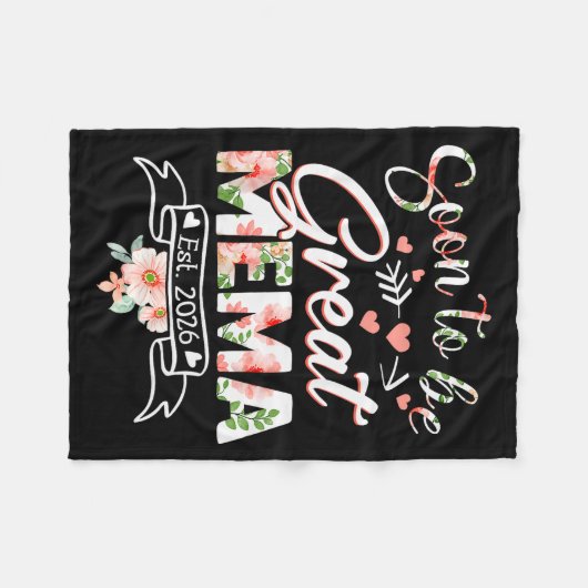 Soon To Be Great Mema Est 2026 First Time New Gran Fleecedecke (Vorderseite (Horizontal))