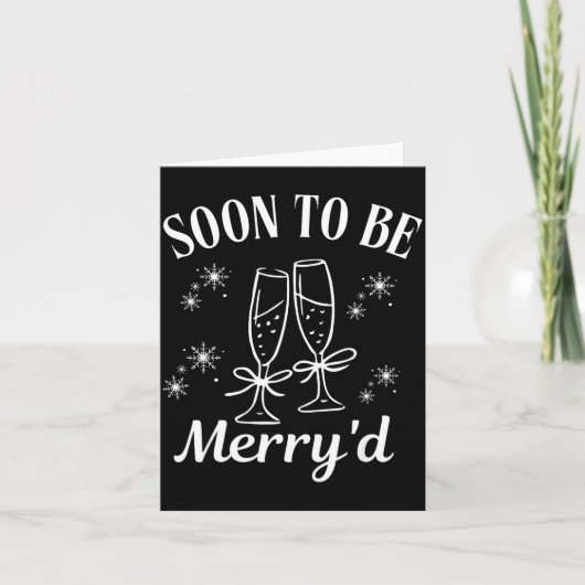 Soon To Be Merry'd Christmas Couple Engagement Karte (Vorderseite)