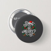 Soon To Be Merry'd Christmas Engaged Fiance Santa  Button (Vorne & Hinten)