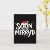 Soon To Be Merry'd Christmas Engaged Fiance Santa Karte (Gelbe Blume)