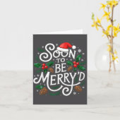 Soon To Be Merry'd Christmas Engaged Fiance Santa  Karte (Gelbe Blume)