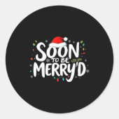 Soon To Be Merry'd Christmas Engaged Fiance Santa  Runder Aufkleber (Vorderseite)