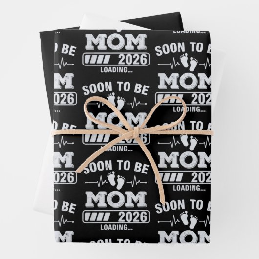Soon to Be Mom 2026 Loading Pregnancy Announcement Geschenkpapier Set (Beispiel)