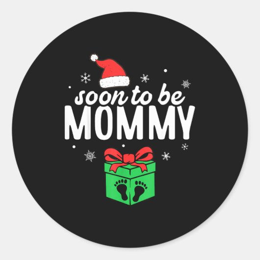 Soon To Be Mommy Christmas Funny Pregnancy Announc Runder Aufkleber (Vorderseite)
