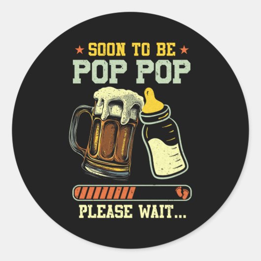 Soon To Be P P Est 2025 Pregnancy Announcement Runder Aufkleber (Vorderseite)