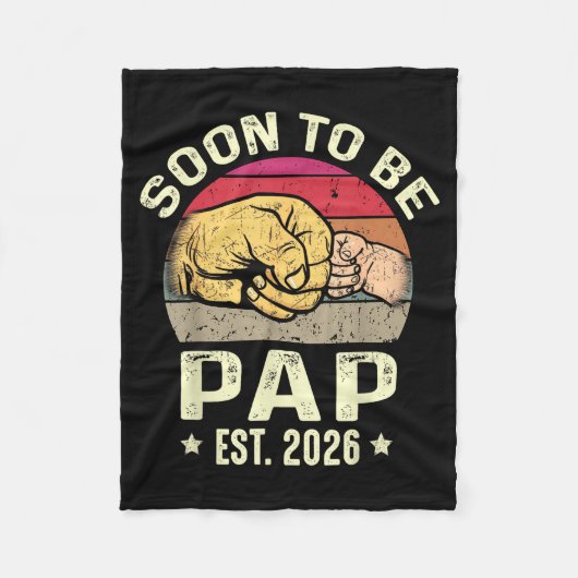 Soon To Be Pap Est 2026 For New Papa Funny Fathers Fleecedecke (Vorderseite)
