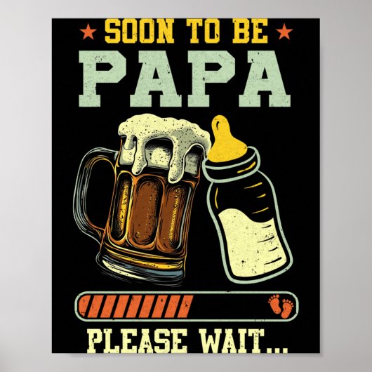 Soon To Be Papa Est 2025 Pregnancy Announcement Lo Poster (Vorne)