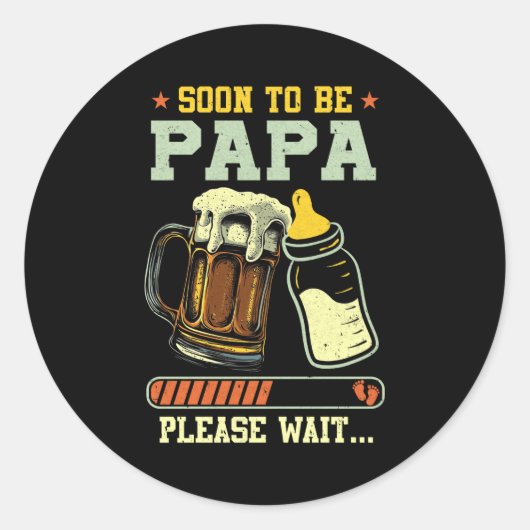 Soon To Be Papa Est 2025 Pregnancy Announcement Lo Runder Aufkleber (Vorderseite)