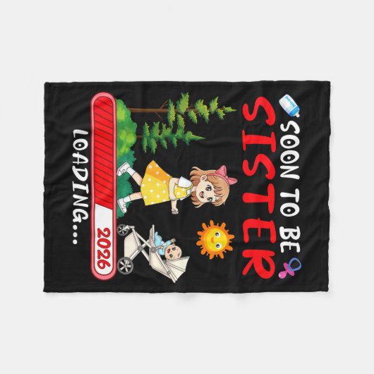 Soon To Be Sister 2026 Loading Pregnancy Mom Annou Fleecedecke (Vorderseite (Horizontal))