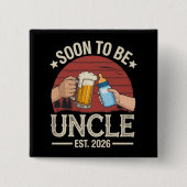 Soon To Be Uncle 2026 Retro Pregnancy Announcement Button (Vorderseite)