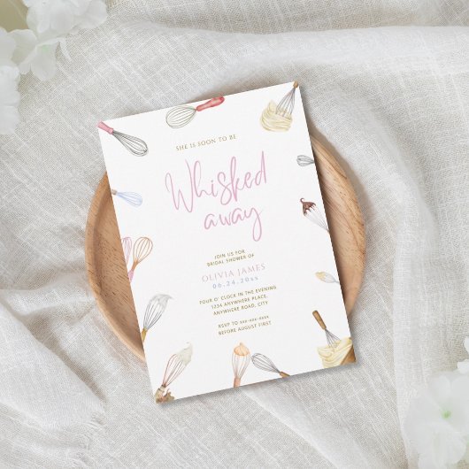 Soon to be whisked away bridal shower einladung