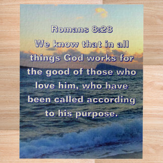 Soothing Bible Verse Romans 8:28 Christian Puzzle