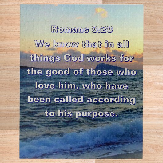 Soothing Bible Verse Romans 8:28 Christian Puzzle
