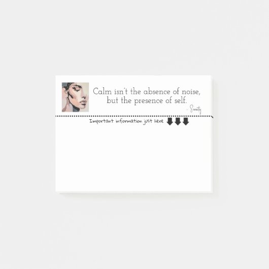 Soothing Pixel Portrait in neutral tones  Post-it Klebezettel (Vorderseite)