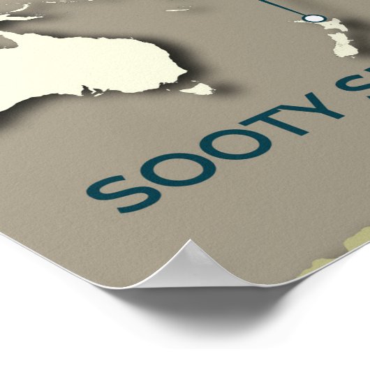 Sooty Shearwater Migration Map - Minimalistisch Poster (Ecke)