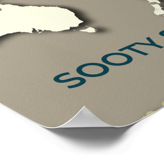 Sooty Shearwater Migration Map - Minimalistisch Poster (Ecke)