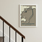 Sooty Shearwater Migration Map - Minimalistisch Poster