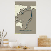 Sooty Shearwater Migration Map - Minimalistisch Poster (Küche)
