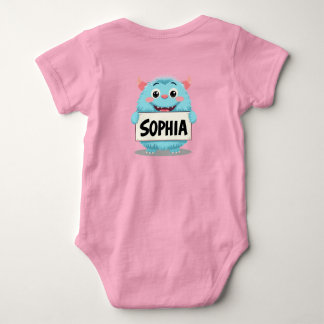 Sophia and the Friendly Blue Monster Baby Strampler