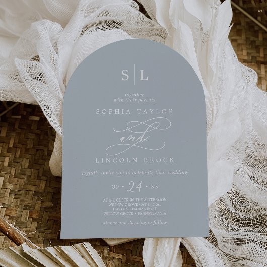 SOPHIA Arch Coastal Blau Minimalistische einfache  Einladung
