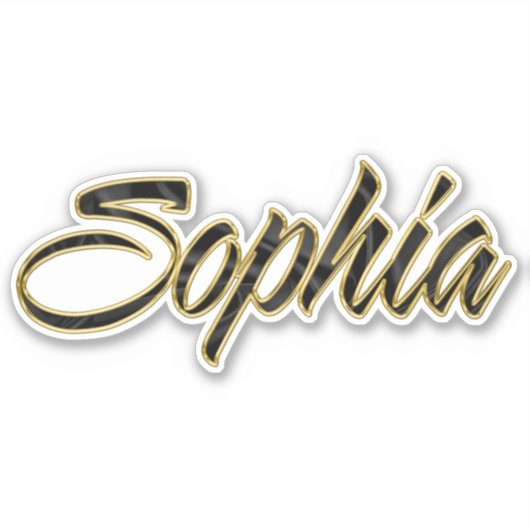 Sophia black gold Lettering Aufkleber Sticker (Vorderseite)