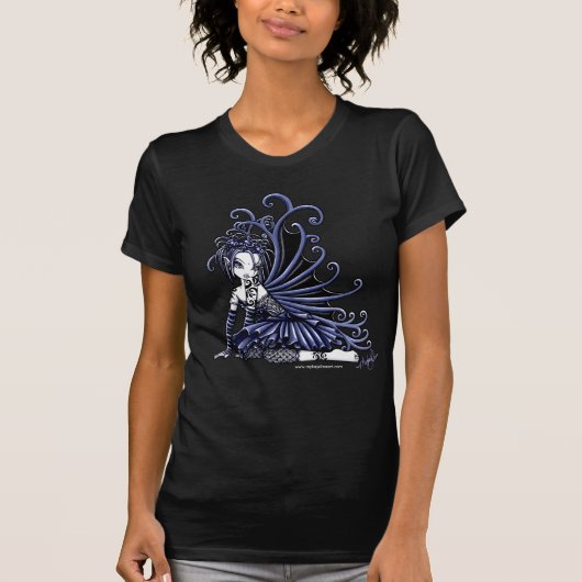 "Sophia" blaue Tätowierungs-feenhafte Kunst-Spitze T-Shirt (Vorderseite)