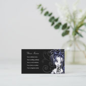 "Sophia" blaue Tätowierungs-feenhafte Visitenkarte (Stehend Vorderseite)