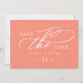 SOPHIA Bright Coral Summer QR Code Hochzeit Save The Date (Vorderseite)