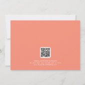 SOPHIA Bright Coral Summer QR Code Hochzeit Save The Date (Rückseite)
