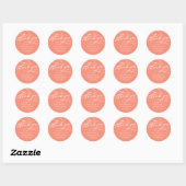 SOPHIA Bright Coral Wedding Danke Sticker (Blatt)