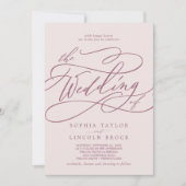 SOPHIA Burgundy Blush Classic Boho Elegante Hochze Einladung (Vorderseite)