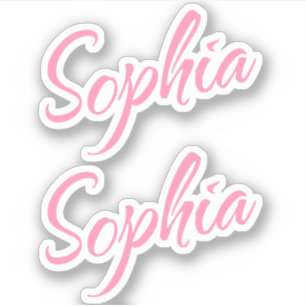 Sophia Decorative Name in Rosa x2 Aufkleber