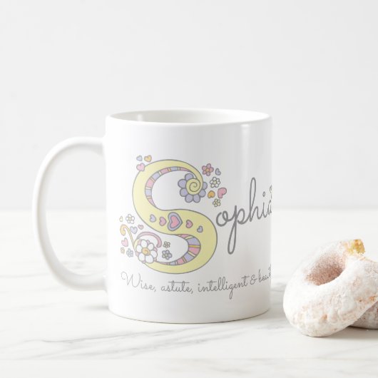 Sophia dekorative s Monogramm-Tasse Kaffeetasse (Mit Donut)