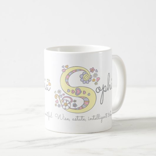 Sophia dekorative s Monogramm-Tasse Kaffeetasse (VorderseiteRechts)
