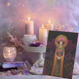 Sophia Divine Goddess of Wisdom Mosaic Portrait  Sockelschild