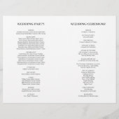 Sophia Elegant Typografy Folded Wedding Program (Rückseite)