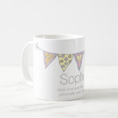 Sophia Flaggen-Name- und -bedeutungs-Tasse Kaffeetasse (Vorderseite Links)