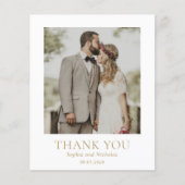 Sophia Gold Modern Wedding Dankeschön Karte (Vorderseite)